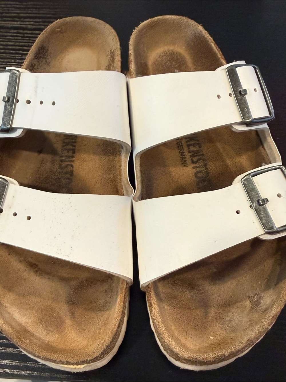 Birkenstock-Style White Double Strap Women Slide Sandals